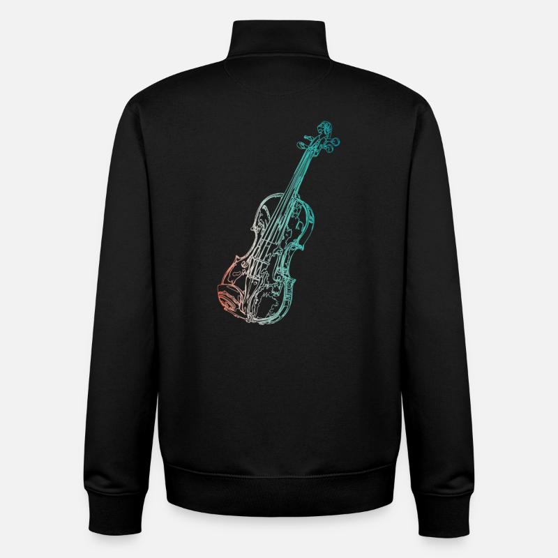 Violon - Sweat zippé unisexe en coton bio Stanley/Stella - noir
