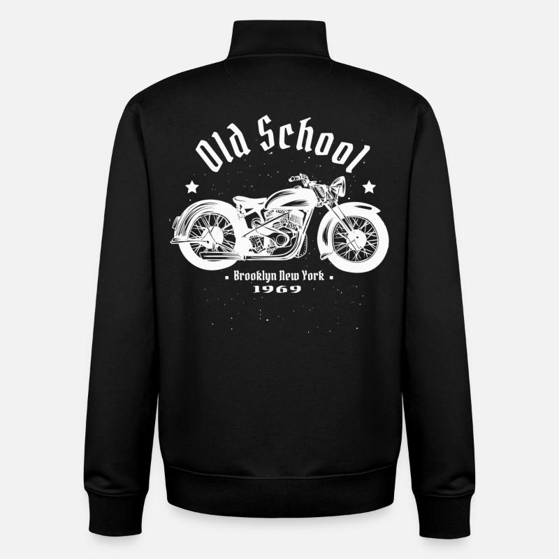 Biker - Sweat zippé unisexe en coton bio Stanley/Stella - noir