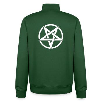 Pentagram Satanic symbol - Unisex Organic Zip Sweatshirt by Stanley/Stella - bottle green - Back - AI Model Male 185 dark (185cm)
