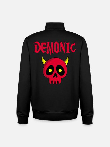 Manga demon skull - Unisex Organic Zip Sweatshirt by Stanley/Stella - black
