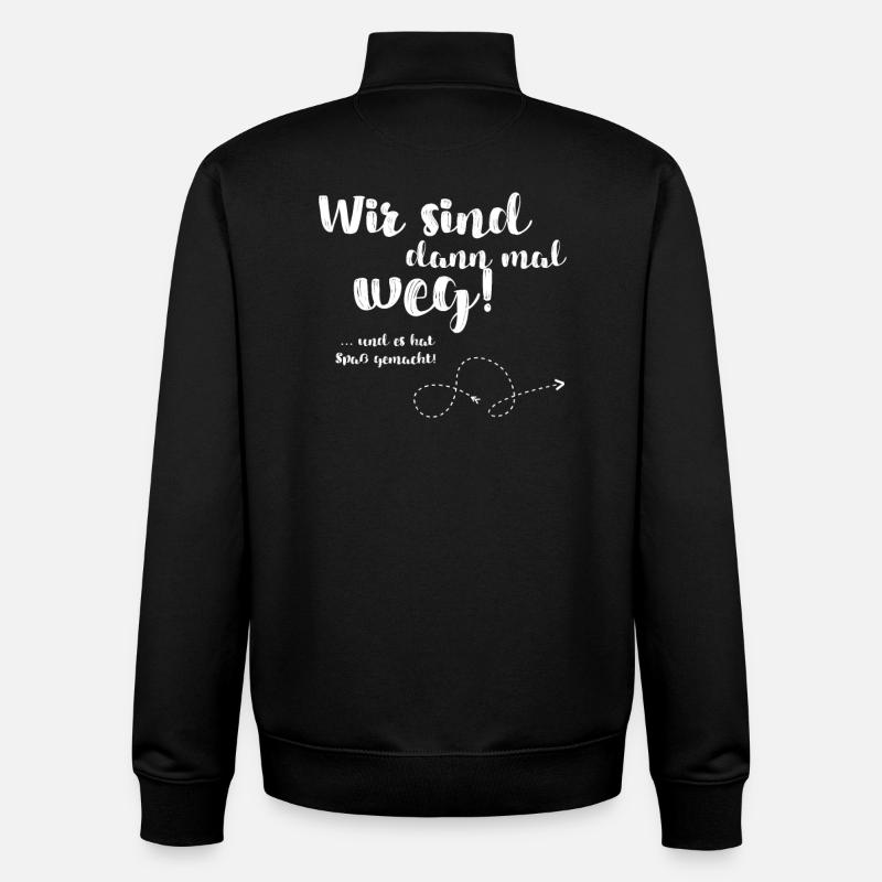 Wir sind dann mal weg - Unisex Organic Zip Sweatshirt von Stanley/Stella - Schwarz