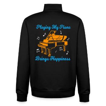 Pianiste - Sweat zippé unisexe en coton bio Stanley/Stella - noir - Dos - AI Model Male 185 light (185cm)