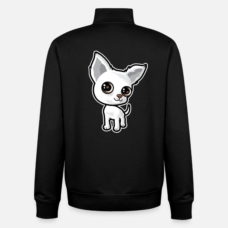 Chiot - Sweat zippé unisexe en coton bio Stanley/Stella - noir