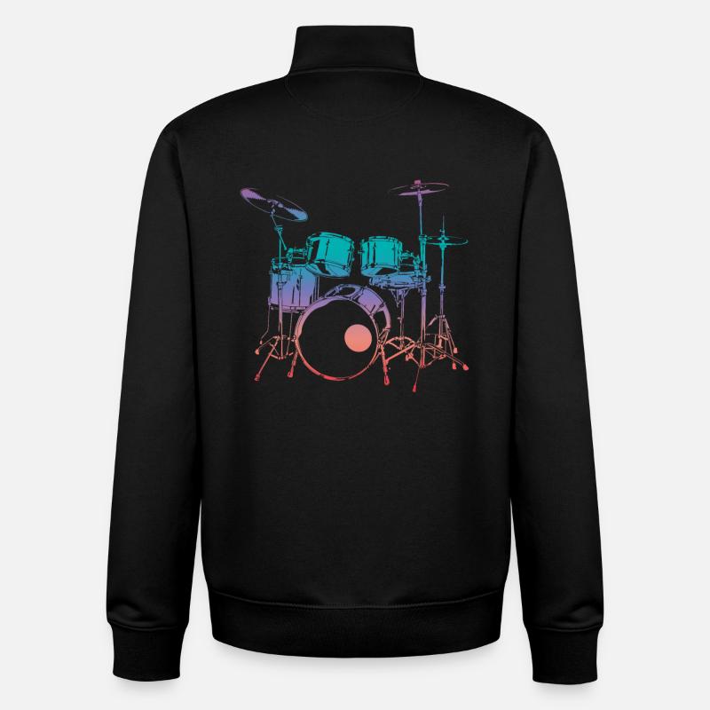 Drums - Unisex Organic Zip Sweatshirt by Stanley/Stella - black