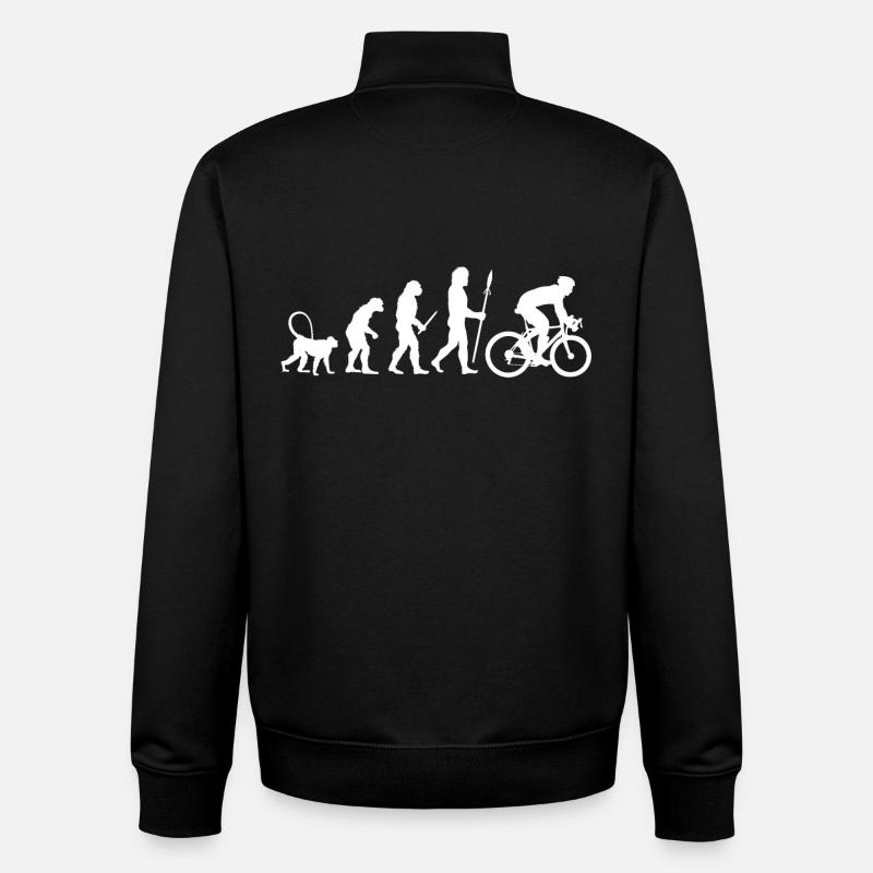 Evolution Radfahrer - Unisex Organic Zip Sweatshirt von Stanley/Stella - Schwarz