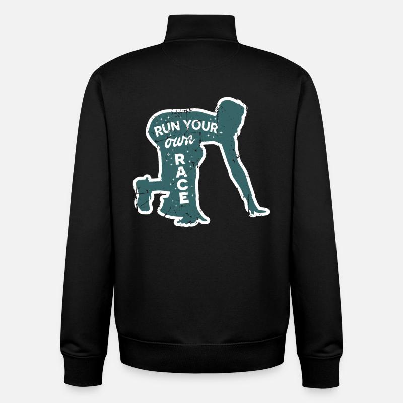 Motivation du coureur - Sweat zippé unisexe en coton bio Stanley/Stella - noir