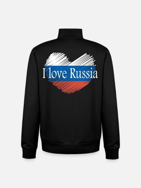 I love Russia - Unisex Organic Zip Sweatshirt by Stanley/Stella - black