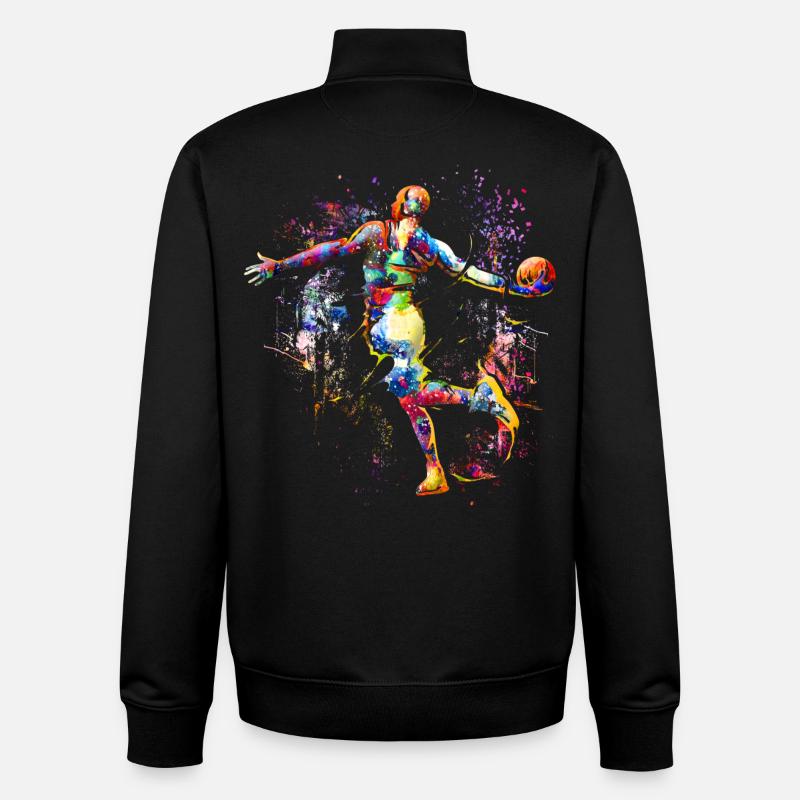Joueurs de basket-ball - Basketball - SlamDunk - Sweat zippé unisexe en coton bio Stanley/Stella - noir