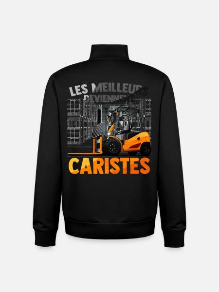 CARISTES - Sweat zippé unisexe en coton bio Stanley/Stella - noir