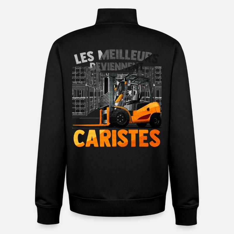 CARISTES - Sweat zippé unisexe en coton bio Stanley/Stella - noir