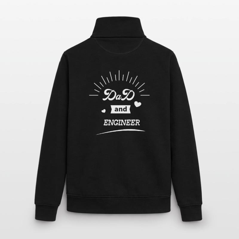 Dad And Engineer, Best Gift for Engineer Dad Unisex Organic Zip Sweatshirt by Stanley/Stella