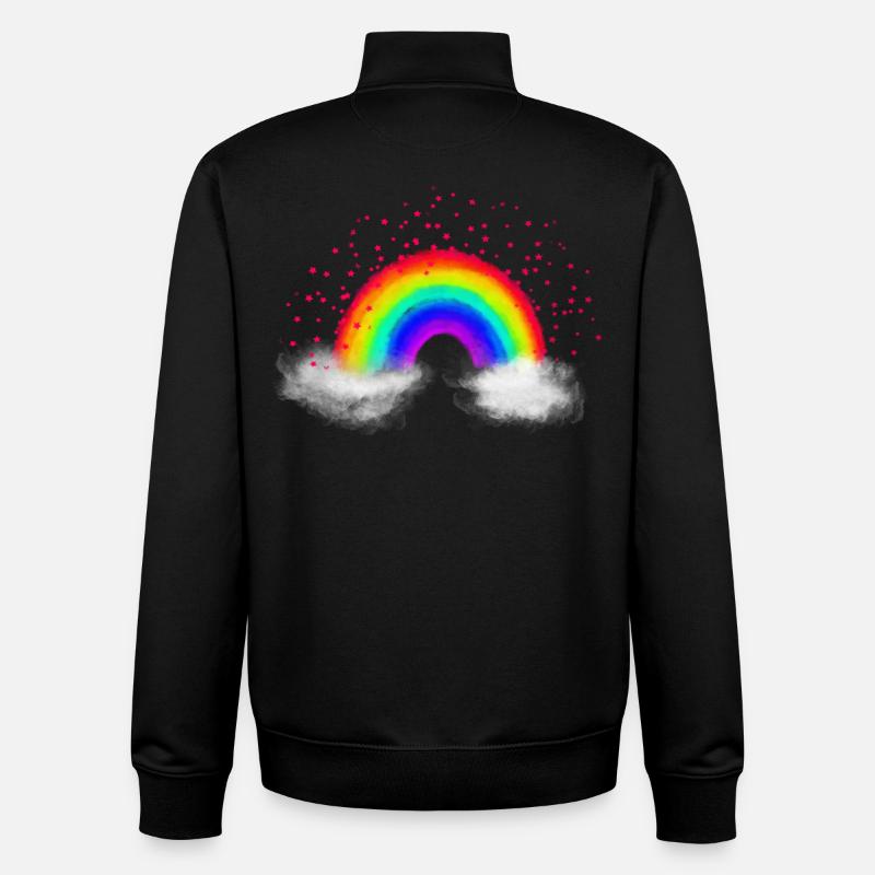 Rainbow clouds - Unisex Organic Zip Sweatshirt by Stanley/Stella - black