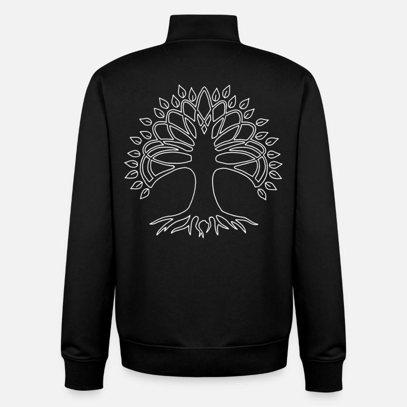 Weißer Baum des Lebens - Unisex Organic Zip Sweatshirt von Stanley/Stella - Schwarz