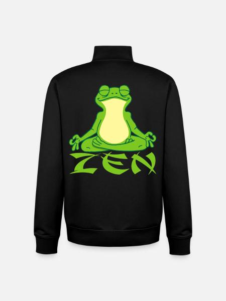 Frog and yoga - Unisex Organic Zip Sweatshirt by Stanley/Stella - black