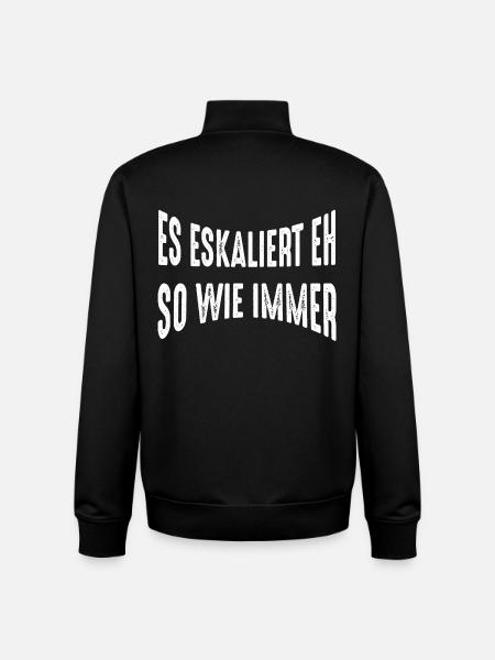 Es eskaliert eh - Unisex Organic Zip Sweatshirt von Stanley/Stella - Schwarz