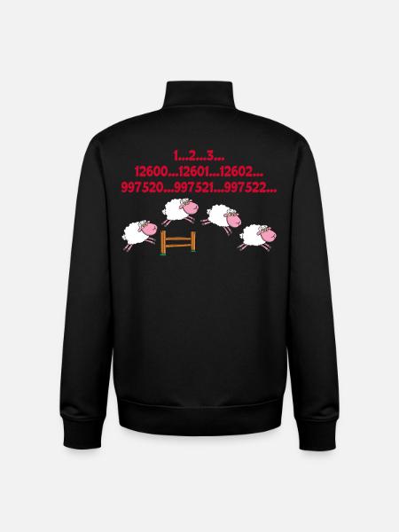 Compter les moutons - Sweat zippé unisexe en coton bio Stanley/Stella - noir