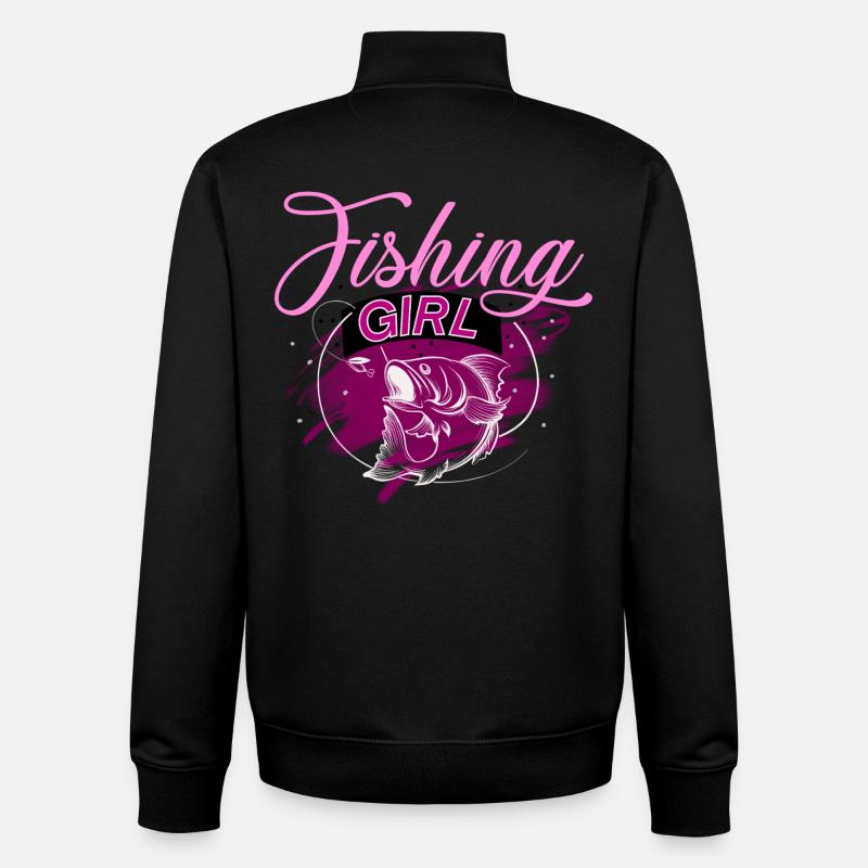 Pêcheur, pêche, pêcheur - Sweat zippé unisexe en coton bio Stanley/Stella - noir