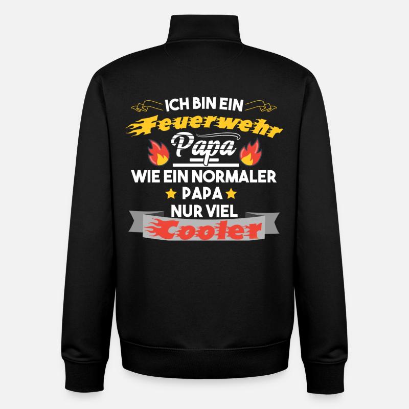 Feuerwehr Papa - Unisex Organic Zip Sweatshirt von Stanley/Stella - Schwarz
