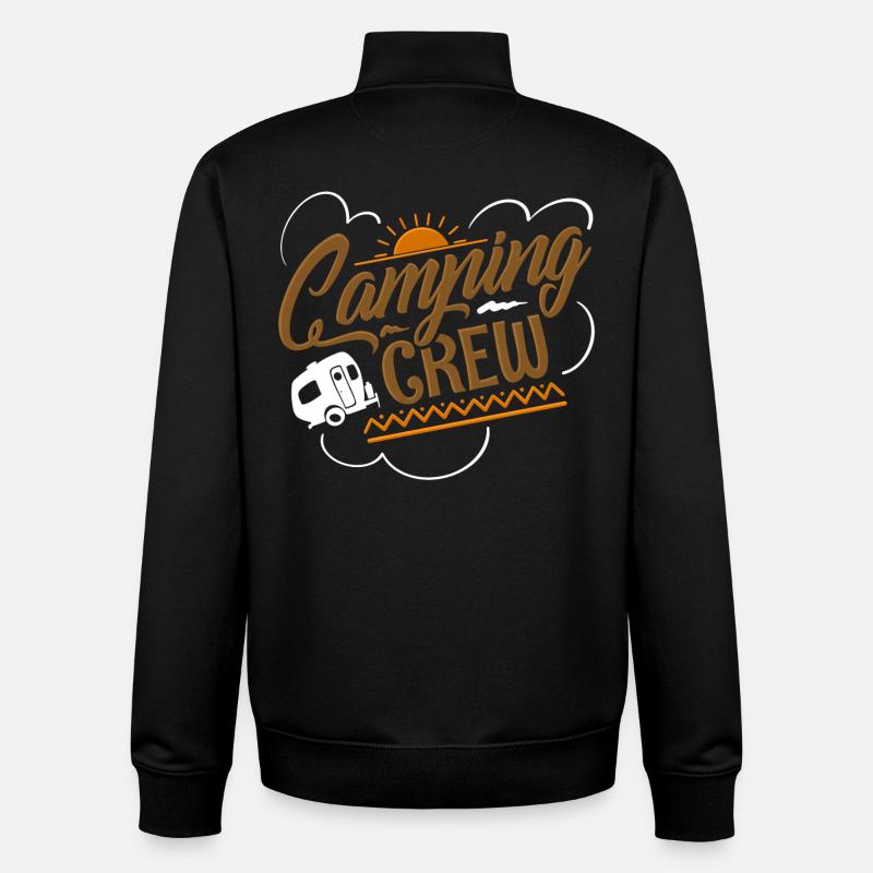 Camper camping crew team - Unisex Organic Zip Sweatshirt by Stanley/Stella - black