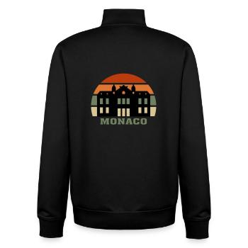 Monaco City Skyline Monaco Wahrzeichen - Unisex Organic Zip Sweatshirt von Stanley/Stella - Schwarz - Hinten - AI Model Male 185 light (185cm)