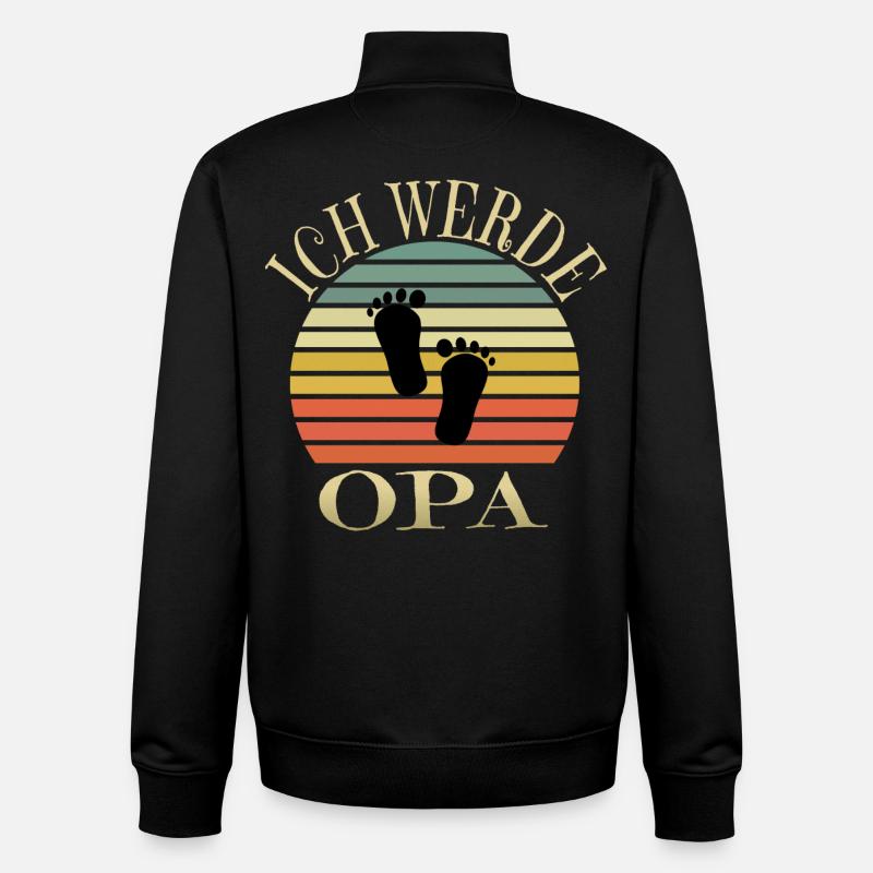 Ich werde Opa - Unisex Organic Zip Sweatshirt von Stanley/Stella - Schwarz