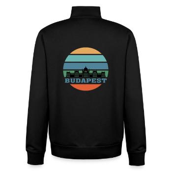 Wahrzeichen der Stadt Budapest Skyline Ungarn - Unisex Organic Zip Sweatshirt von Stanley/Stella - Schwarz - Hinten - AI Model Male 185 light (185cm)