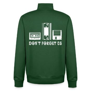 Old school technology - Unisex Organic Zip Sweatshirt by Stanley/Stella - bottle green - Back - AI Model Male 185 dark (185cm)
