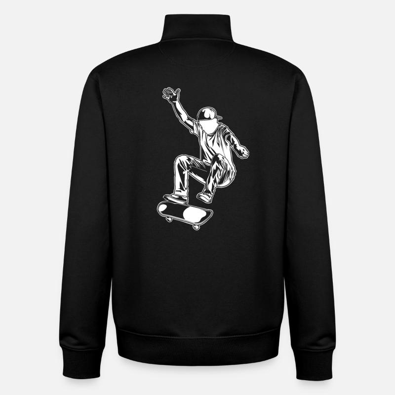Patineur - Sweat zippé unisexe en coton bio Stanley/Stella - noir
