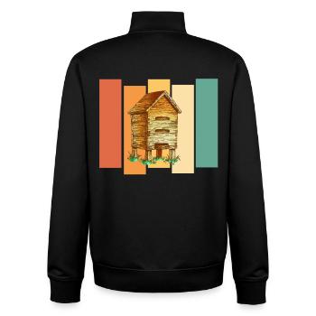 Apiculteurs abeilles - Sweat zippé unisexe en coton bio Stanley/Stella - noir - Dos - AI Model Male 185 light (185cm)