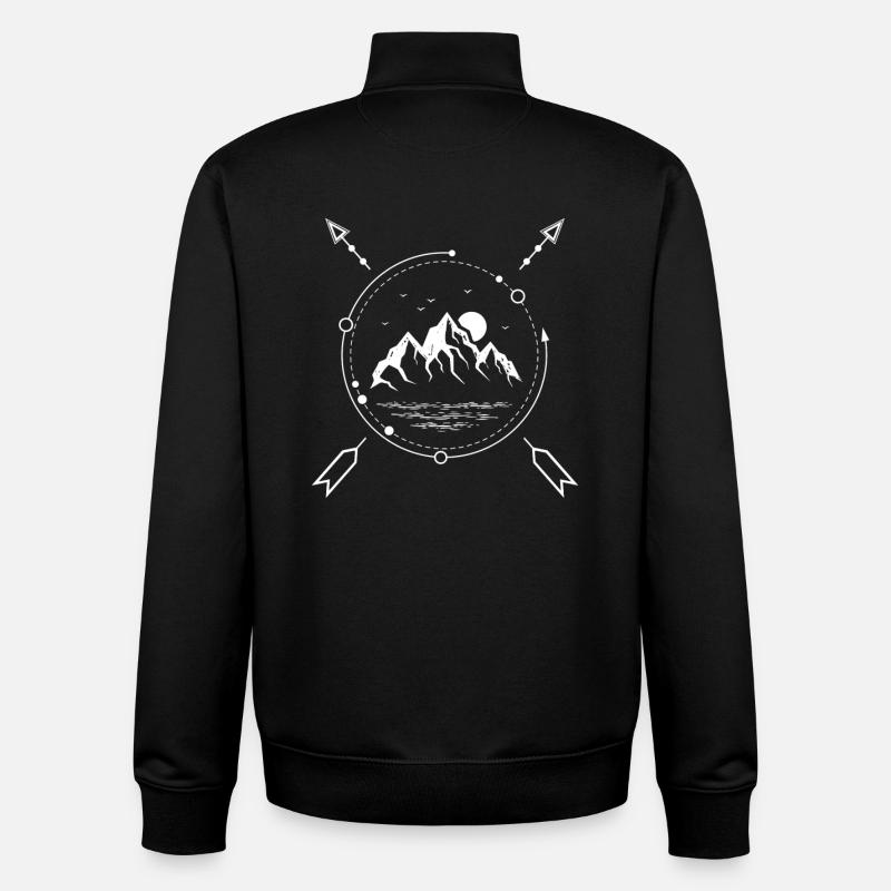 mountains - Unisex Organic Zip Sweatshirt by Stanley/Stella - black