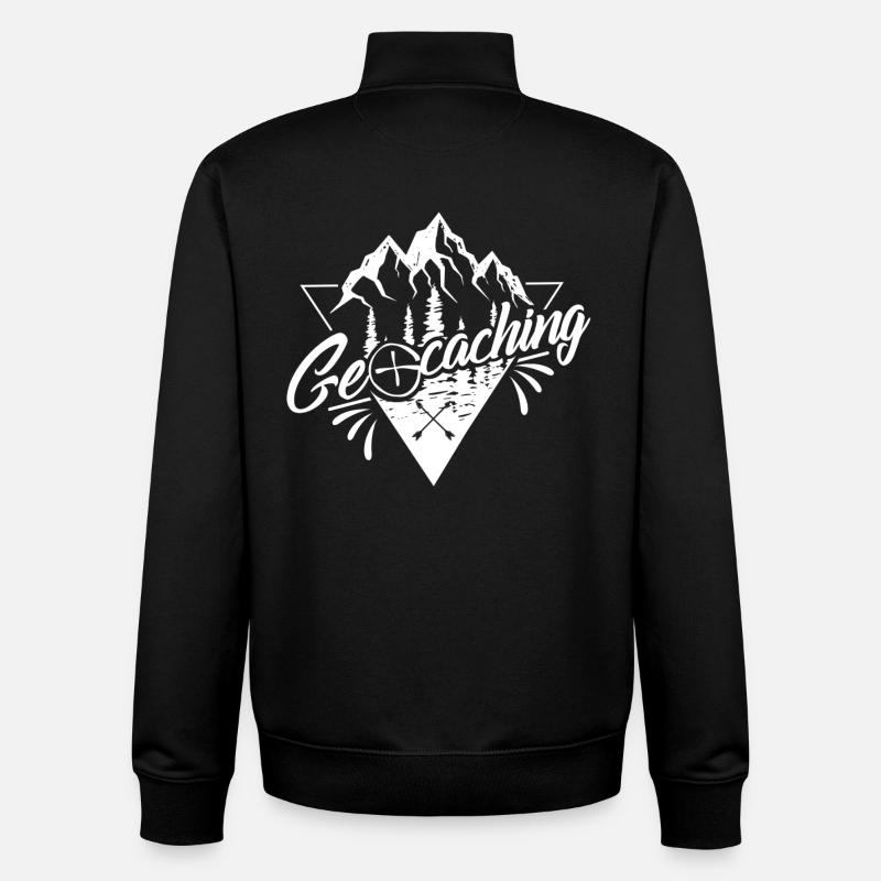Géocaching - Sweat zippé unisexe en coton bio Stanley/Stella - noir
