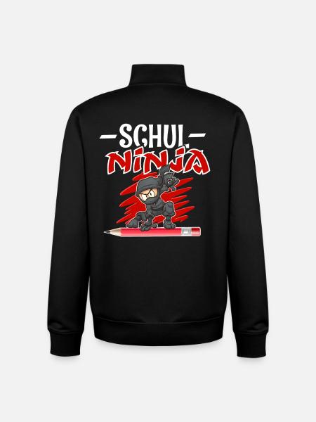 School ninja training schoolchild - Unisex Organic Zip Sweatshirt by Stanley/Stella - black