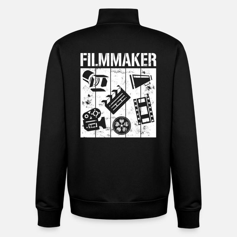 cinéastes - Sweat zippé unisexe en coton bio Stanley/Stella - noir