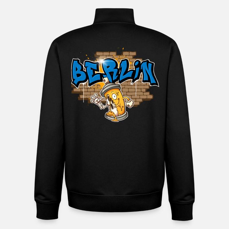 Berlin Graffiti - Unisex Organic Zip Sweatshirt von Stanley/Stella - Schwarz