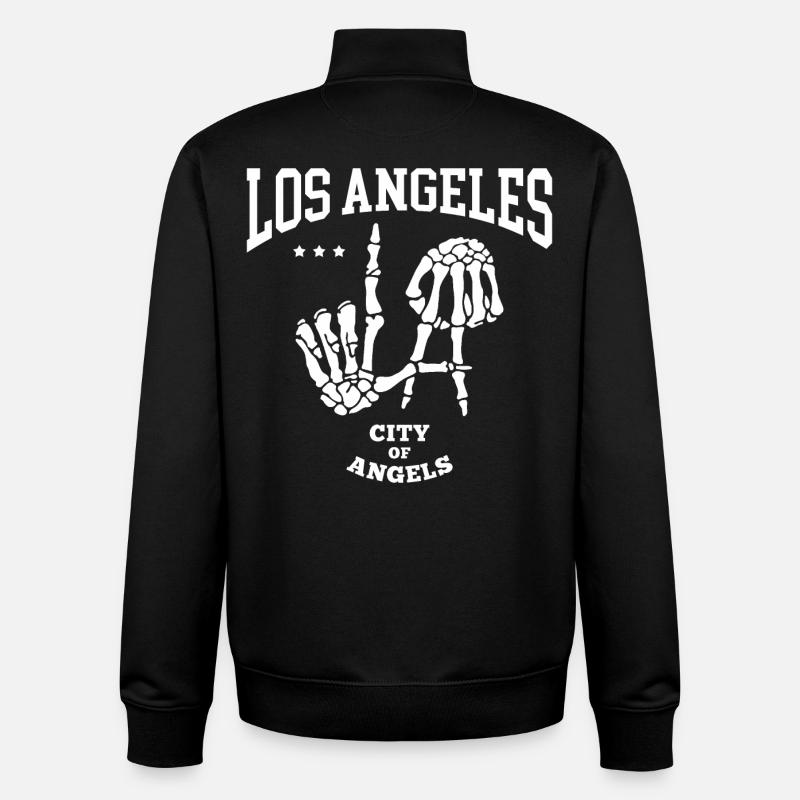 los angeles la cité des anges - Sweat zippé unisexe en coton bio Stanley/Stella - noir