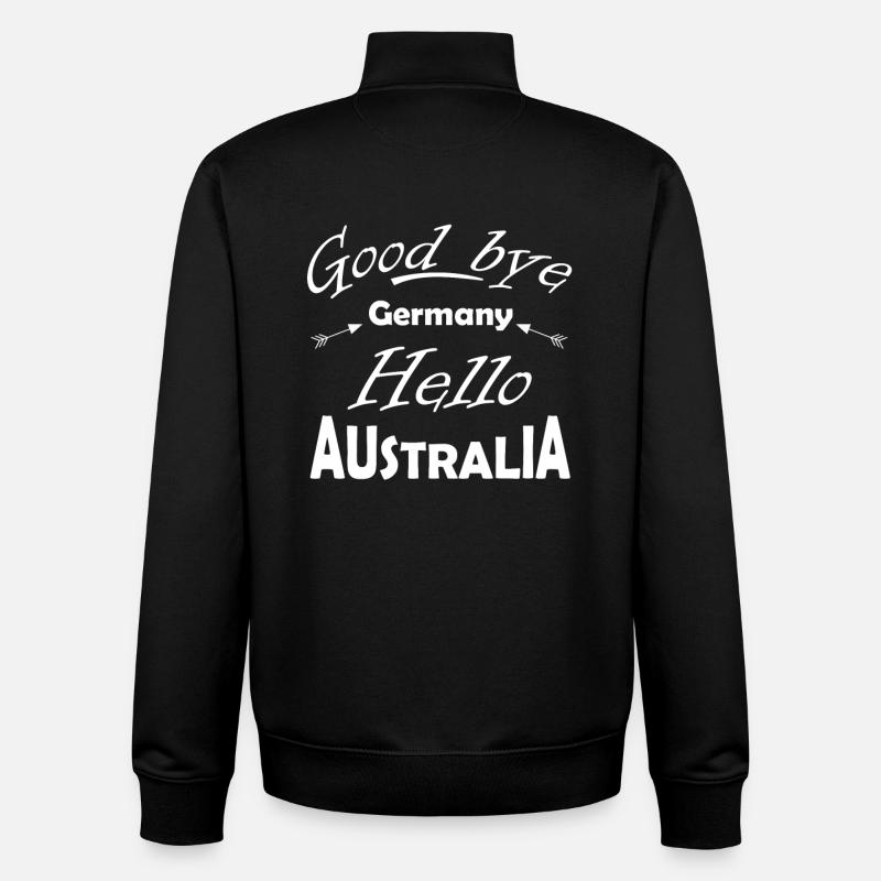 Hello Australia - Unisex Organic Zip Sweatshirt by Stanley/Stella - black