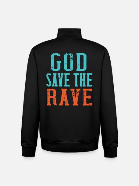 God save the rave - Unisex Organic Zip Sweatshirt by Stanley/Stella - black