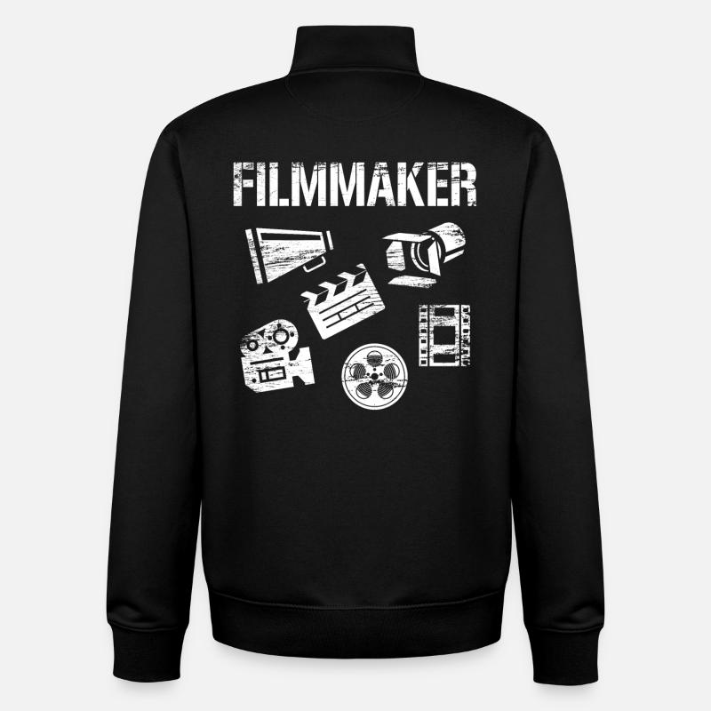 cinéastes - Sweat zippé unisexe en coton bio Stanley/Stella - noir