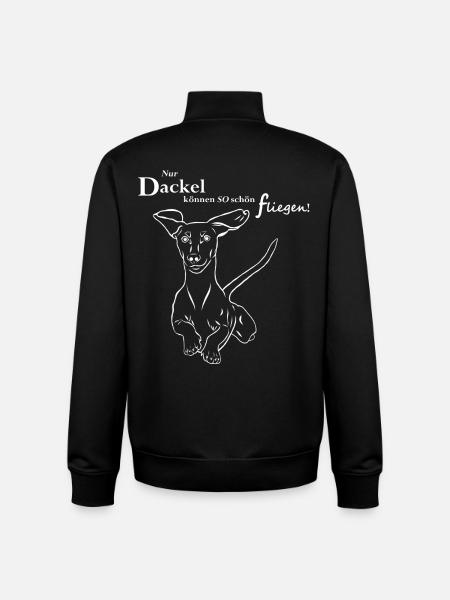 Fliegender Dackel - Unisex Organic Zip Sweatshirt von Stanley/Stella - Schwarz