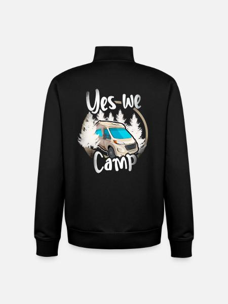 Yes We Camp - Unisex Organic Zip Sweatshirt by Stanley/Stella - black
