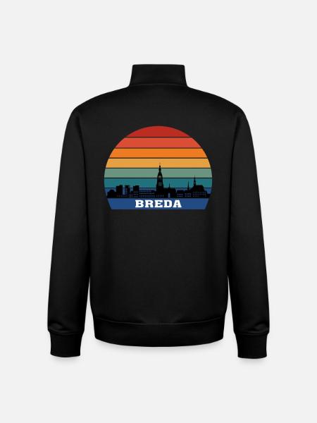 Breda Skyline Silhouette Souvenir Drapeau Pays-Bas - Sweat zippé unisexe en coton bio Stanley/Stella - noir