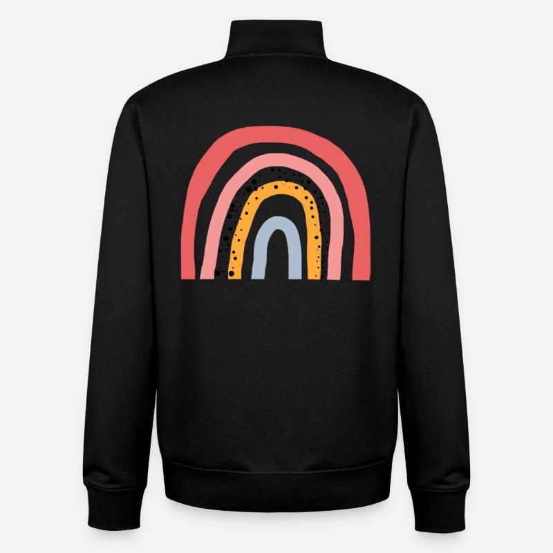 Arc-en-ciel - Amour - Tendance Rainbow - Sweat zippé unisexe en coton bio Stanley/Stella - noir