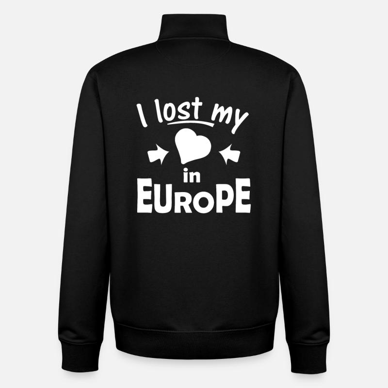 L'Europe  - Sweat zippé unisexe en coton bio Stanley/Stella - noir