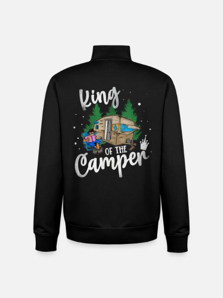 King Of The Camper - Unisex Organic Zip Sweatshirt by Stanley/Stella - black