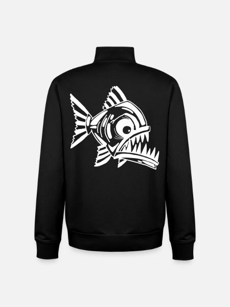 Carnivorous white fish - Unisex Organic Zip Sweatshirt by Stanley/Stella - black
