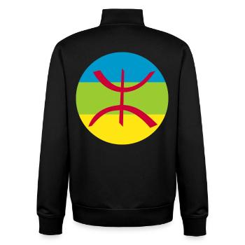 Aufkleber Berber Flagge Roundel Amazon - Unisex Organic Zip Sweatshirt von Stanley/Stella - Schwarz - Hinten - AI Model Male 185 light (185cm)