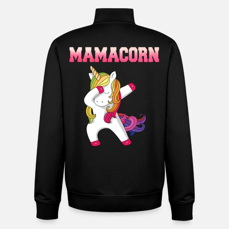 Mamacorn - Sweat zippé unisexe en coton bio Stanley/Stella - noir