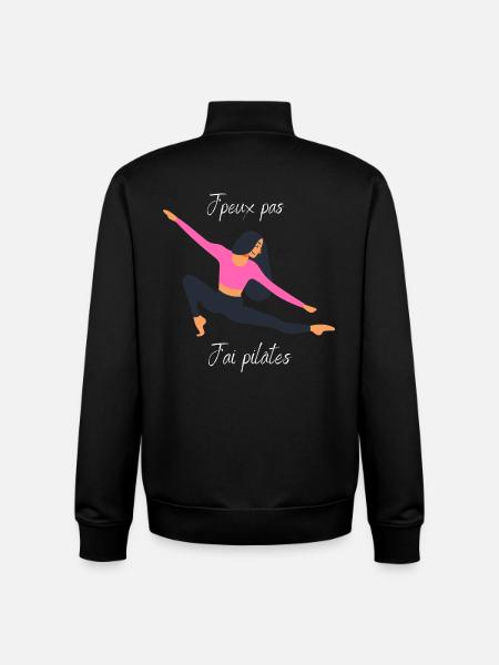 J'peux pas j'ai pilâtes - Sweat zippé unisexe en coton bio Stanley/Stella - noir