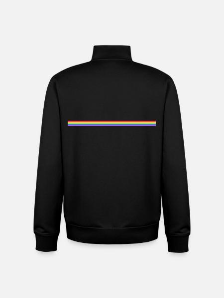 Rainbow Pride Stripe LGBTQIA+ - Unisex Organic Zip Sweatshirt by Stanley/Stella - black