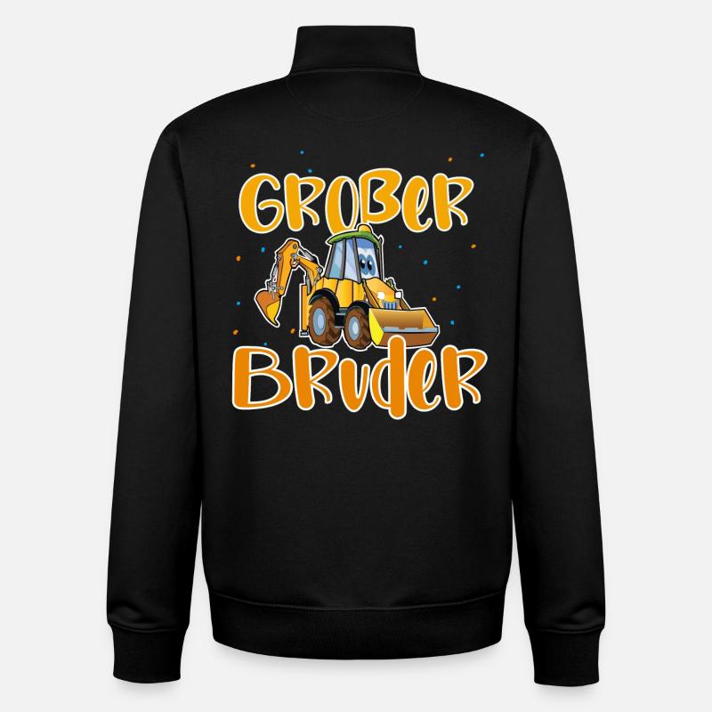 Großer Bruder Bagger - Unisex Organic Zip Sweatshirt von Stanley/Stella - Schwarz